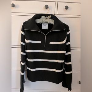 Abercrombie Striped Half-Zip Sweater